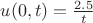 $u(0,t)=\frac{2.5}{t}$