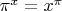 $\pi^x=x^\pi$