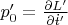 $p_0' = \frac{\partial L'}{\partial \dot t'}$