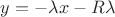 $y=-\lambda x-R\lambda$