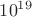 ${10}^{19}$