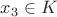$x_3\in K$