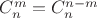 $C_n^m=C_n^{n-m}$