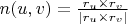 $n(u, v) = \frac{r_u \times r_v}{\mid r_u \times r_v \mid}$