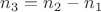 $n_3 = n_2 - n_1$