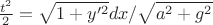 $\frac{t^2} {2}  =\sqrt {1+y'^2}dx /\sqrt{a^2+g^2}$