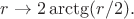 $r\to 2\arctg(r/2).$