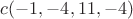 $c(-1,-4,11,-4)$