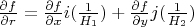 $\frac{\partial f}{\partial r}=\frac{\partial f}{\partial x}i(\frac{1}{H_1})+\frac{\partial f}{\partial y}j(\frac{1}{H_2})$