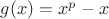$g(x)=x^p-x$