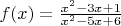 $f(x)=\frac{x^2-3x+1}{x^2-5x+6}$