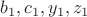 $b_1, c_1, y_1, z_1$