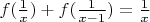 $f(\frac1x)+f(\frac{1}{x-1})=\frac1x$
