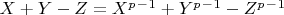 $X+Y-Z = X^p^-^1 + Y^p^-^1 - Z^p^-^1$