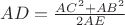 $AD=\frac{AC^2+AB^2}{2AE}$