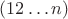 $(12\dots n)$