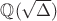${\mathbb Q}(\sqrt\Delta)$