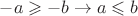 $ -a\geqslant -b \to a\leqslant b$