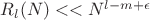 $R_l(N)<<N^{l-m+\epsilon}$