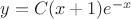 $y=C(x+1)e^{-x}$