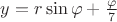 $y=r\sin\varphi+\frac{\varphi}7$