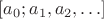 $[a_0;a_1,a_2,\ldots]$