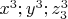 $x^3;  y^3; z_3^3$