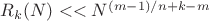 $R_k(N)<< N^{(m-1)/n+k-m}$