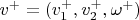 $v^+=(v_1^+,v_2^+,\omega^+)$