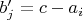 $b'_j=c-a_i$