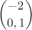 $$
{-2 \choose {0, 1 }
$$