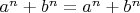 $a^n+b^n=a^n+b^n$