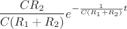 $$\frac{CR_2}{C(R_1+R_2)}e^{-\frac{1}{C(R_1+R_2)}t}$$