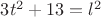 $3t^2+13=l^2$