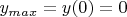 $y_{max}=y(0)=0$