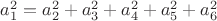 $a_1^2=a_2^2+a_3^2+a_4^2+a_5^2+a_6^2$