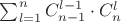 $ \sum_{l=1}^{n}{C}_{n-1}^{l-1}\cdot{C}_{n}^{l} $