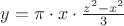 $y=\pi\cdot{x}\cdot\frac{z^2-x^2}{3}$