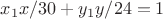 $x_1x/30+y_1y/24=1$