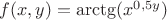 $f(x,y)=\arctg(x^{0,5y})$