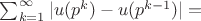$\sum_{k=1}^{\infty} |u(p^k)-u(p^{k-1})|=$