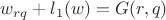 $w_{rq}+l_1(w)=G(r,q)$