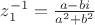 $z_1^{-1}=\frac{a-bi}{a^2+b^2}$