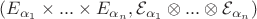$(E_{\alpha_1}\times...\times E_{\alpha_n}, \mathcal{E}_{\alpha_1}\otimes...\otimes \mathcal{E}_{\alpha_n})$