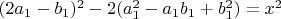 $(2a_1-b_1)^2-2(a_1^2-a_1b_1+b_1^2)=x^2$