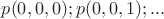 $p(0,0,0);p(0,0,1);...$