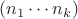 $(n_1 \cdots n_k)$