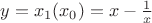 $y=x_1(x_0)=x-\frac{1}{x}$