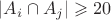 $|A_i \cap A_j | \geqslant 20$