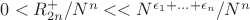 $0<R_{2nн}^{+}/N^n<<N^{\epsilon_1+...+\epsilon_n}/N^n$